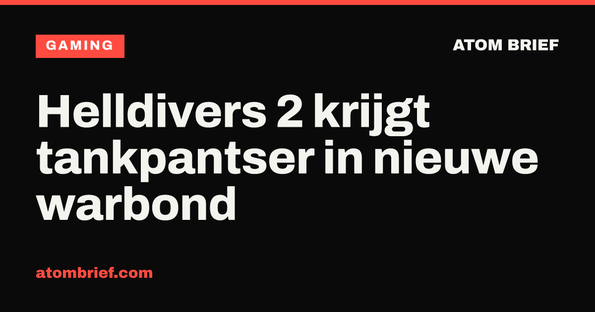 Helldivers 2 krijgt tankpantser in nieuwe warbond