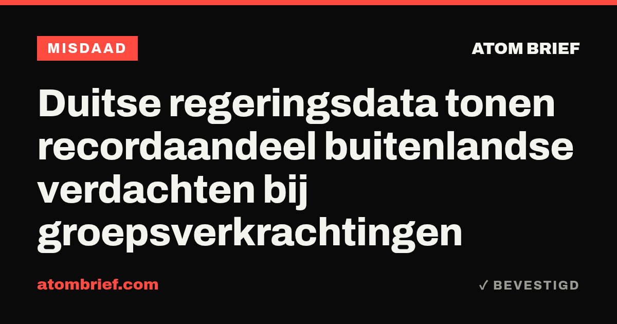 Duitse regeringsdata tonen recordaandeel buitenlandse verdachten bij groepsverkrachtingen