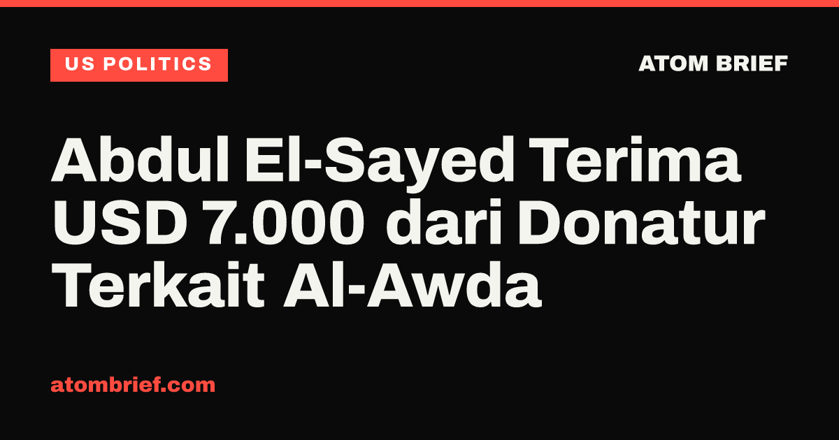 Abdul El-Sayed Terima USD 7.000 dari Donatur Terkait Al-Awda