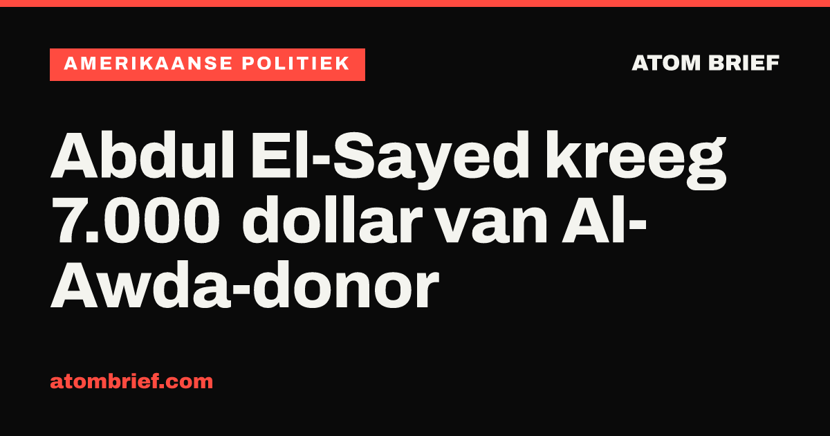 Abdul El-Sayed kreeg 7.000 dollar van Al-Awda-donor