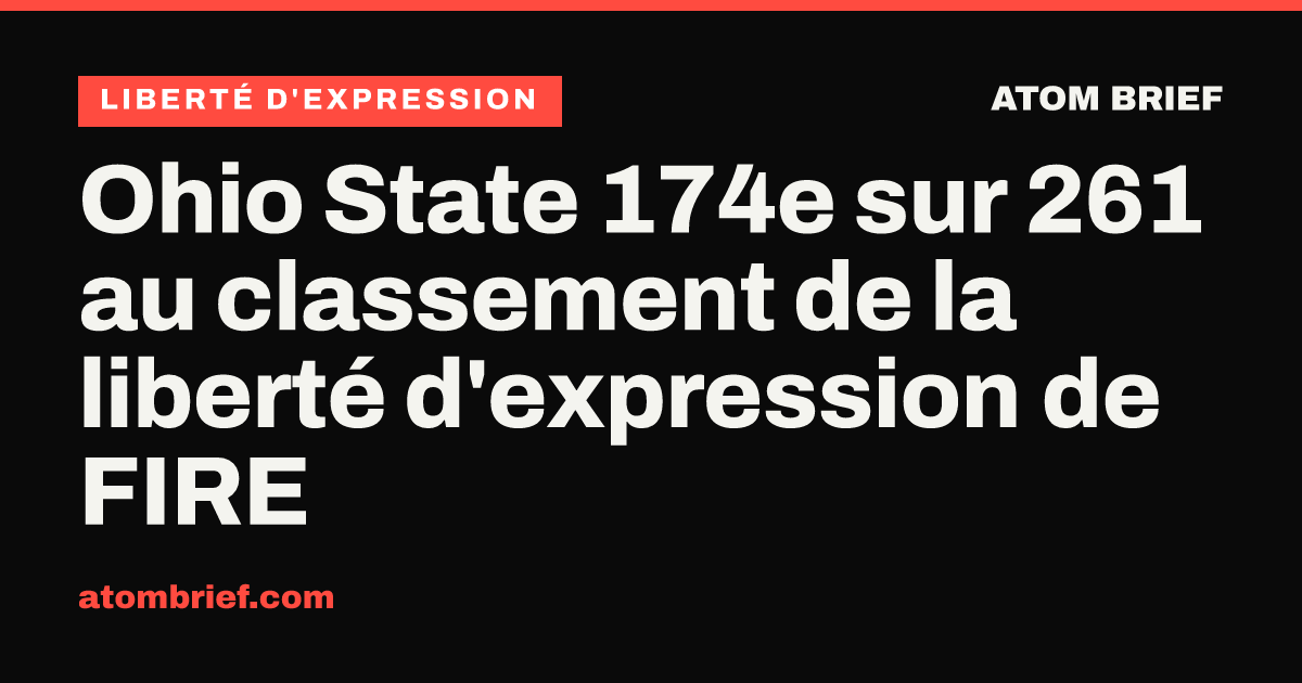 Ohio State 174e sur 261 au classement de la liberté d'expression de FIRE