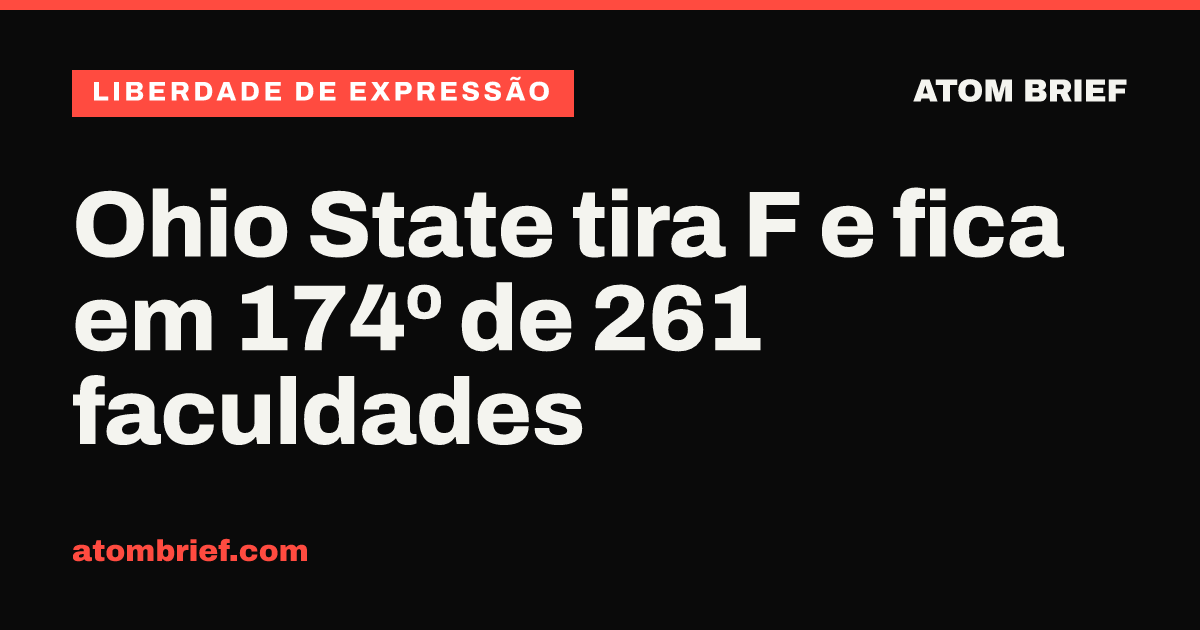 Ohio State tira F e fica em 174º de 261 faculdades