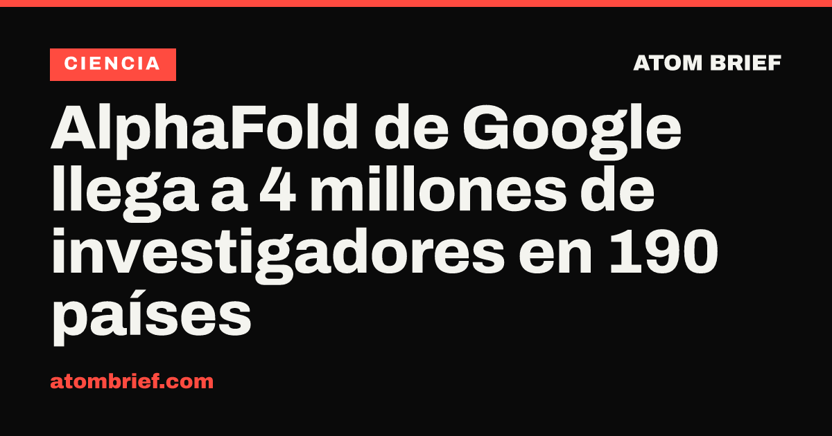 AlphaFold de Google llega a 4 millones de investigadores en 190 países