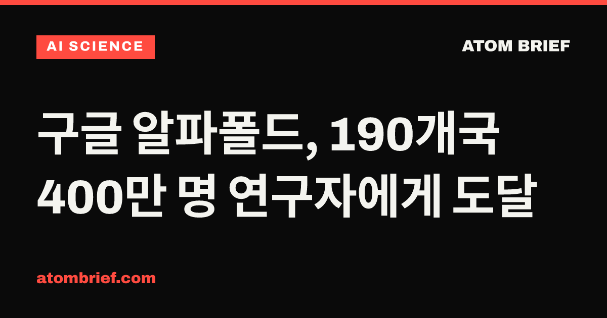 구글 알파폴드, 190개국 400만 명 연구자에게 도달