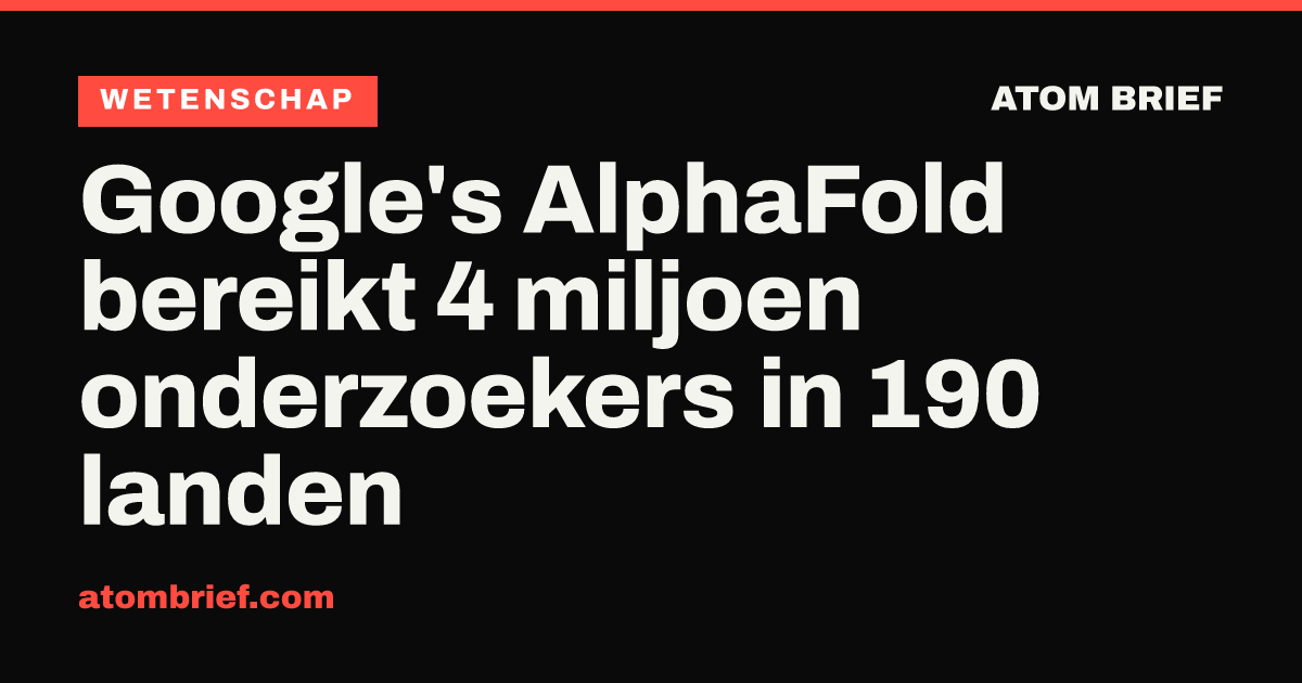 Google's AlphaFold bereikt 4 miljoen onderzoekers in 190 landen