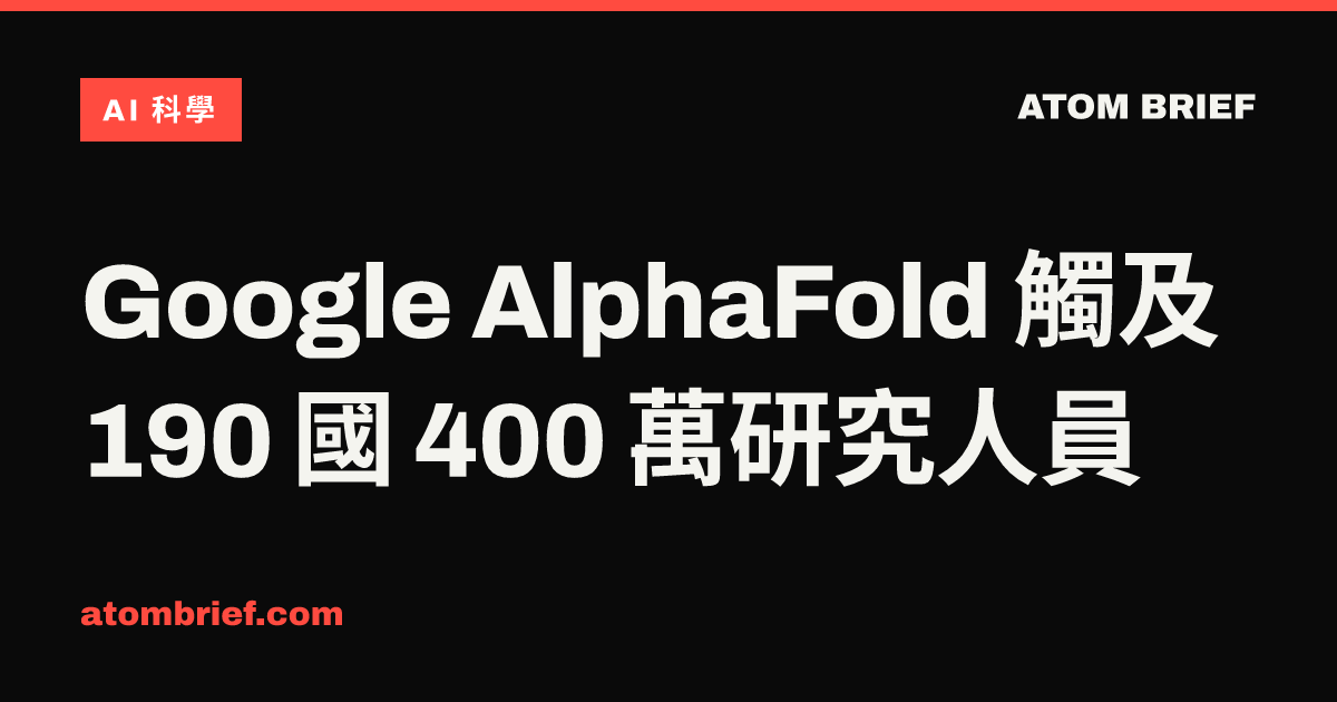 Google AlphaFold 觸及 190 國 400 萬研究人員