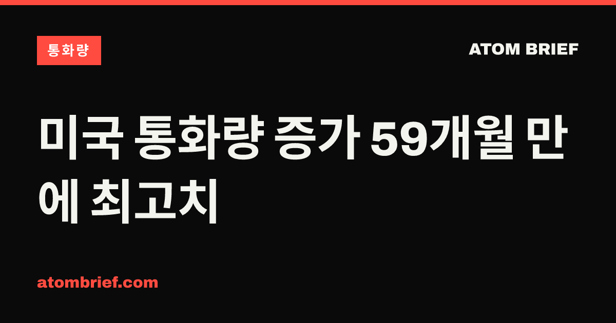 미국 통화량 증가 59개월 만에 최고치