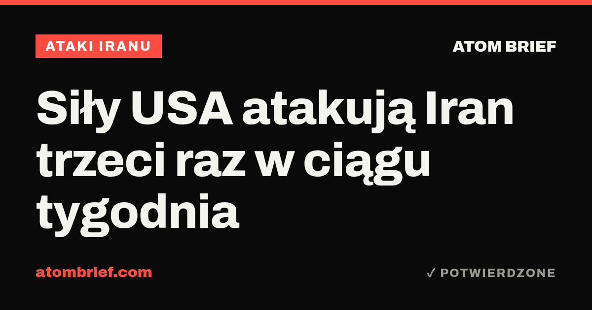 Siły USA atakują Iran trzeci raz w ciągu tygodnia
