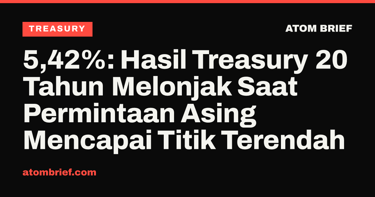 5,42%: Hasil Treasury 20 Tahun Melonjak Saat Permintaan Asing Mencapai Titik Terendah