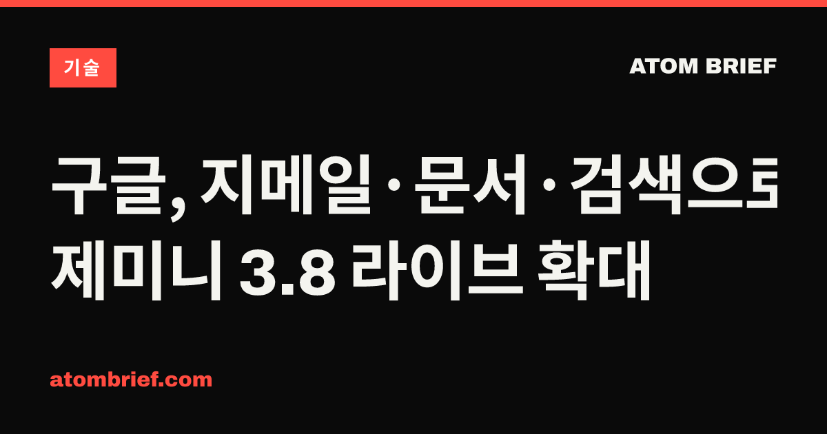 구글, 지메일·문서·검색으로 제미니 3.8 라이브 확대