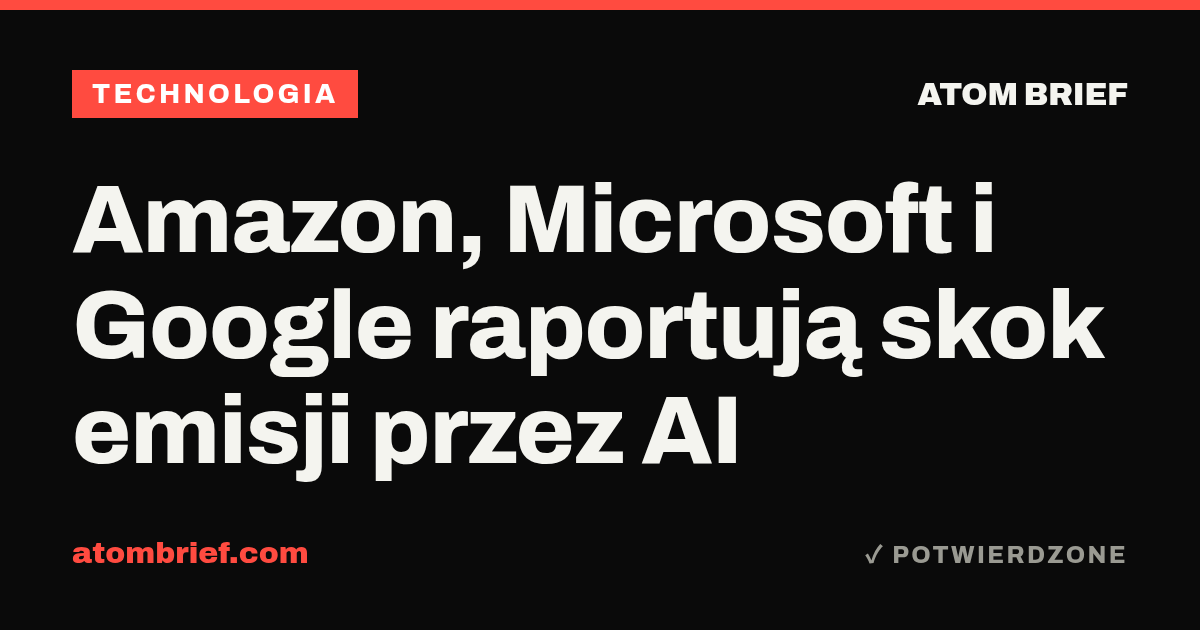 Amazon, Microsoft i Google raportują skok emisji przez AI