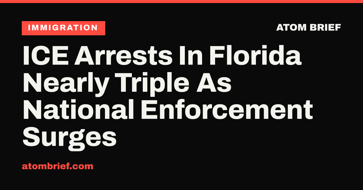 ICE Arrests In Florida Nearly Triple As National Enforcement Surges