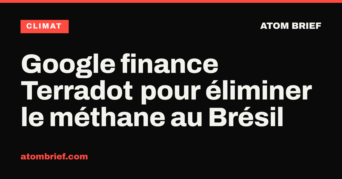 Google finance Terradot pour éliminer le méthane au Brésil