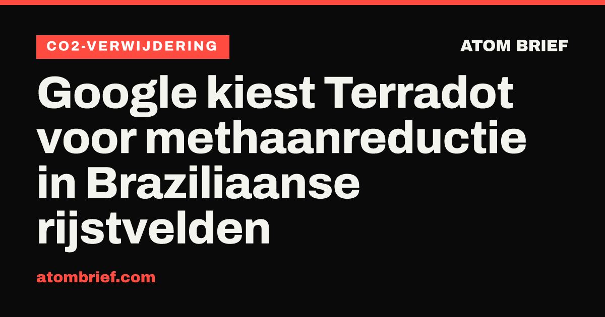 Google kiest Terradot voor methaanreductie in Braziliaanse rijstvelden