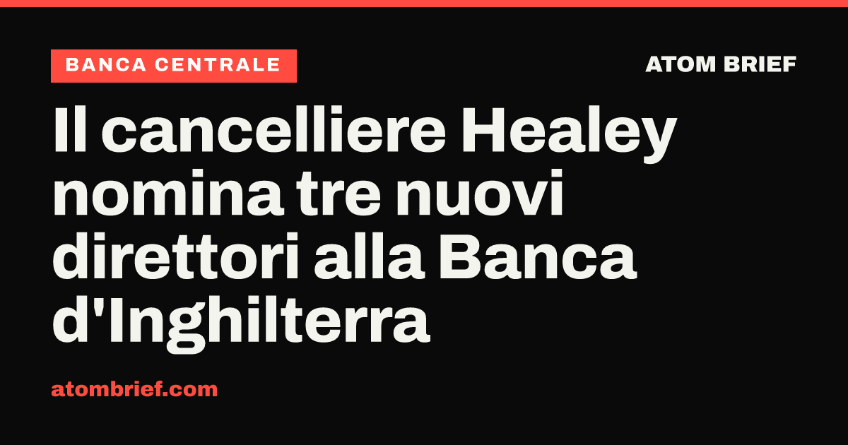 Il cancelliere Healey nomina tre nuovi direttori alla Banca d'Inghilterra