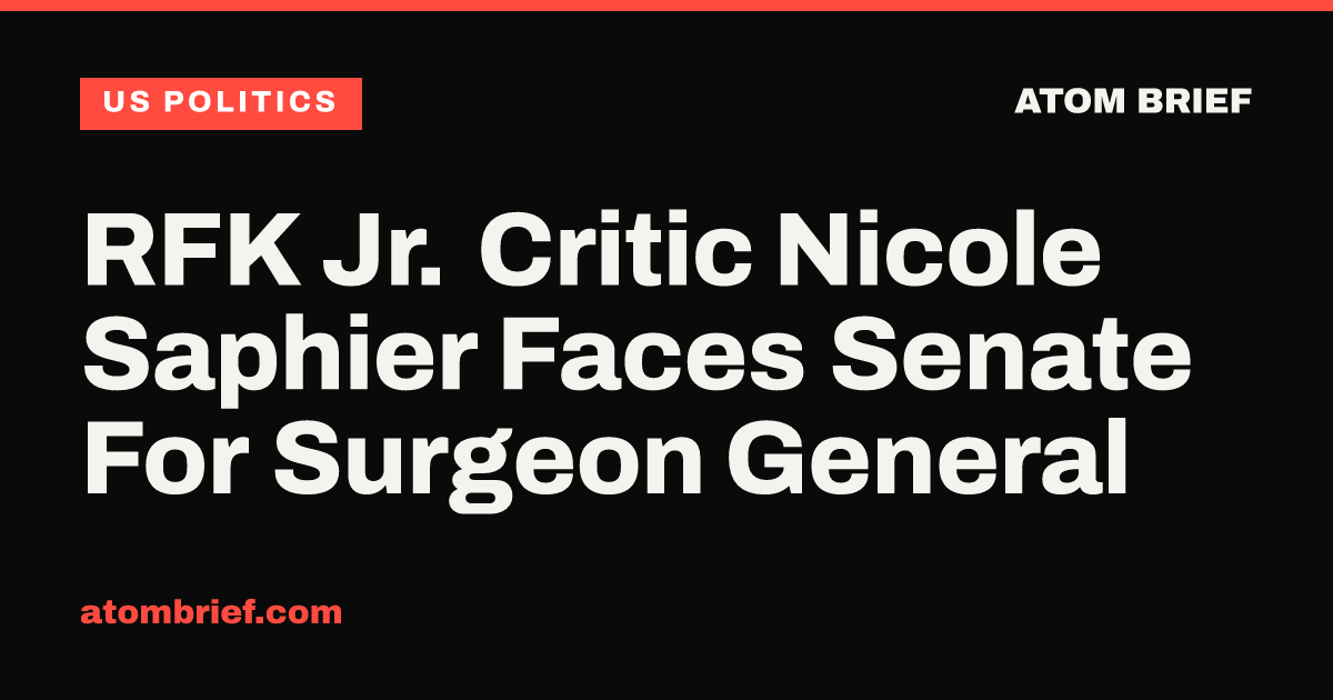 RFK Jr. Critic Nicole Saphier Faces Senate For Surgeon General