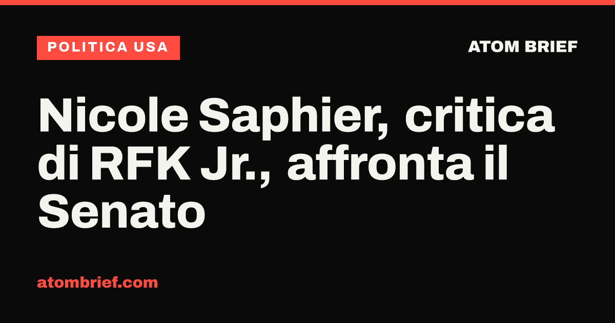 Nicole Saphier, critica di RFK Jr., affronta il Senato