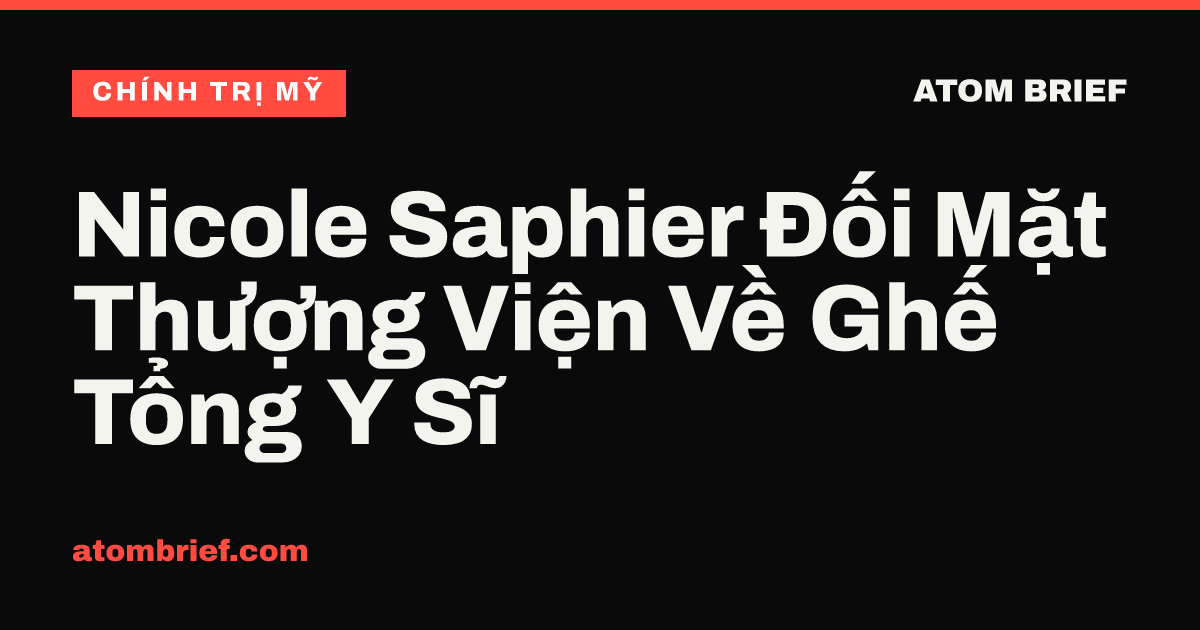 Nicole Saphier Đối Mặt Thượng Viện Về Ghế Tổng Y Sĩ