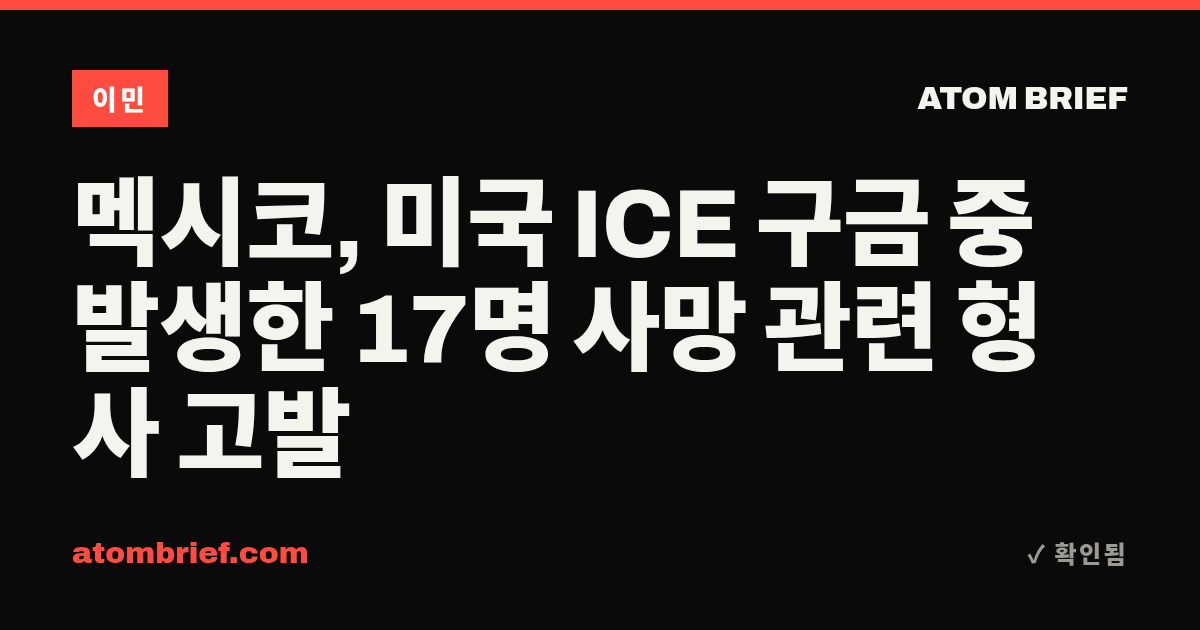 멕시코, 미국 ICE 구금 중 발생한 17명 사망 관련 형사 고발