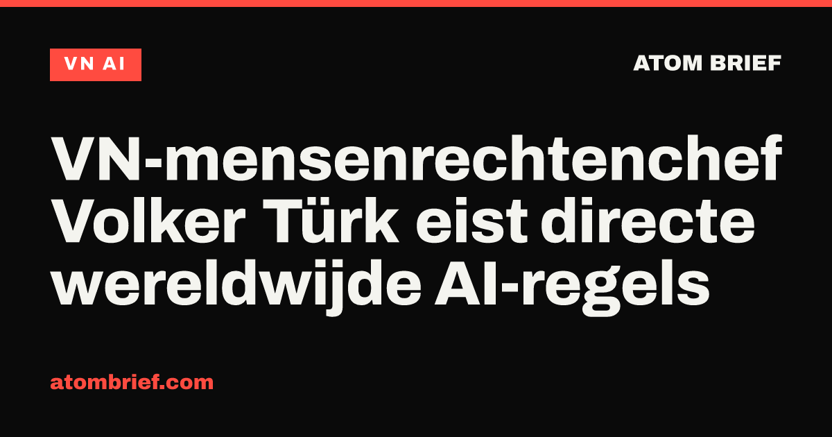 VN-mensenrechtenchef Volker Türk eist directe wereldwijde AI-regels