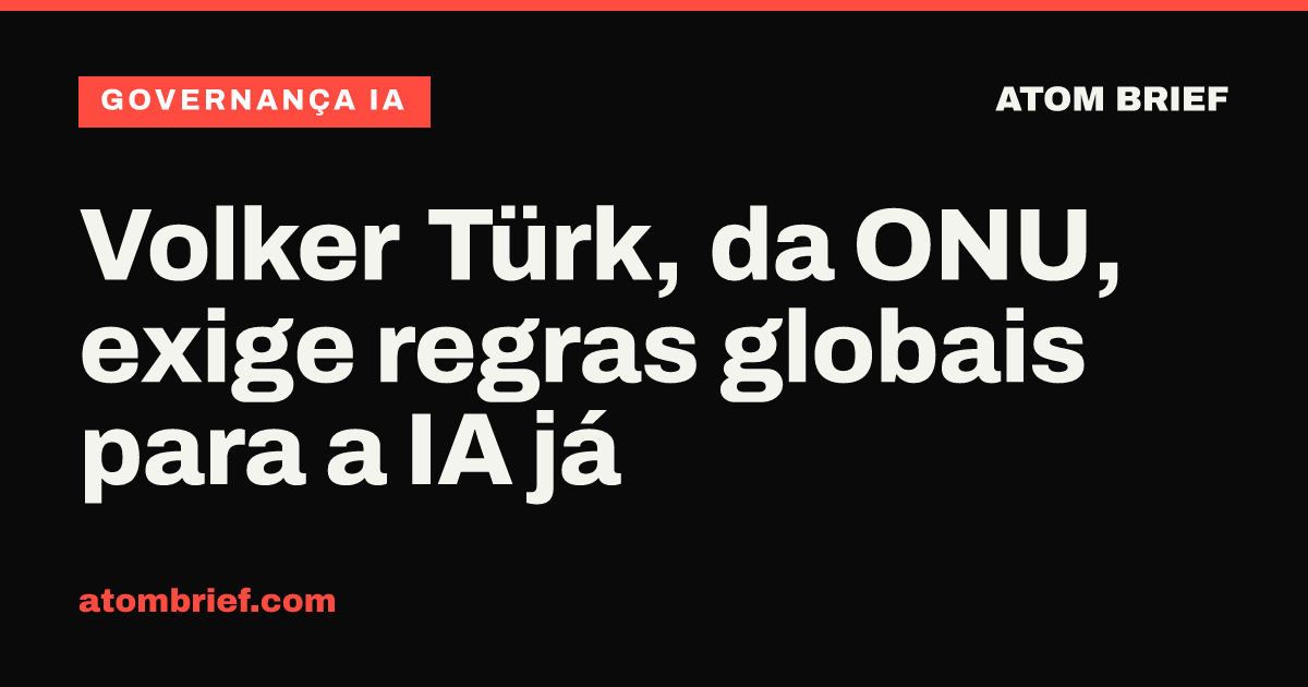 Volker Türk, da ONU, exige regras globais para a IA já