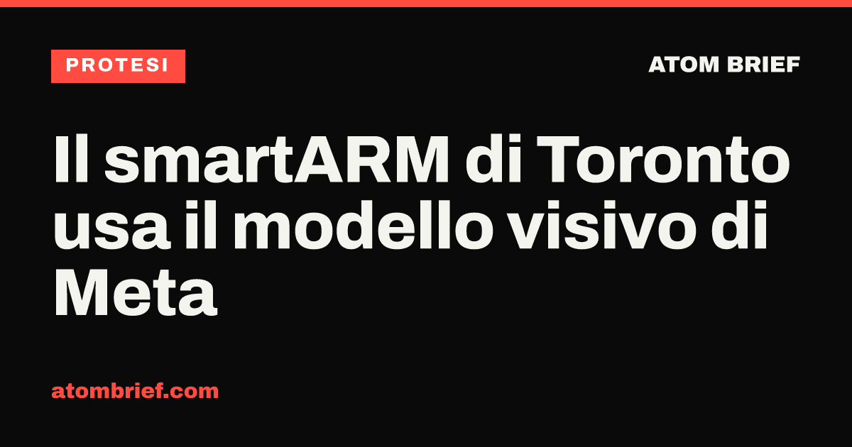 Il smartARM di Toronto usa il modello visivo di Meta