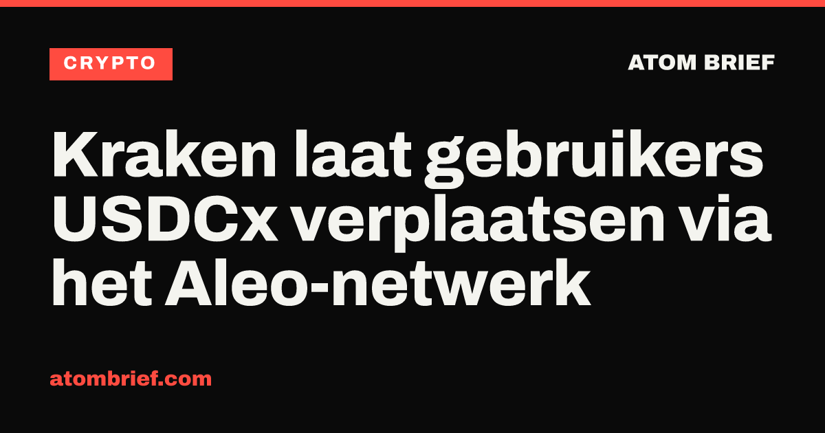 Kraken laat gebruikers USDCx verplaatsen via het Aleo-netwerk