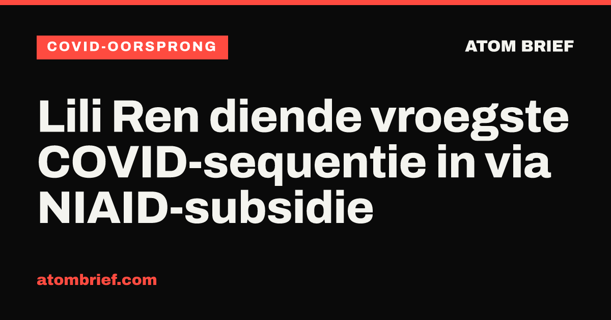 Lili Ren diende vroegste COVID-sequentie in via NIAID-subsidie