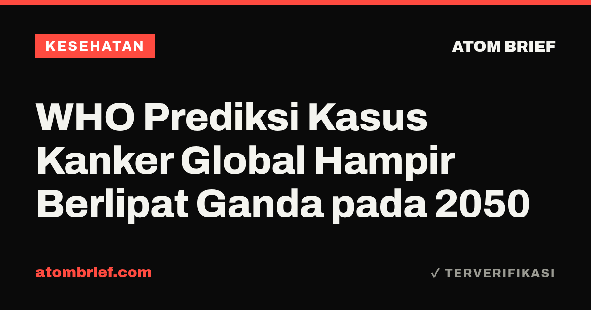 WHO Prediksi Kasus Kanker Global Hampir Berlipat Ganda pada 2050