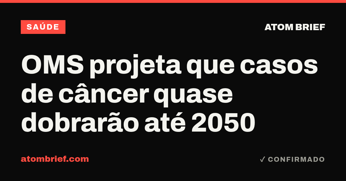 OMS projeta que casos de câncer quase dobrarão até 2050