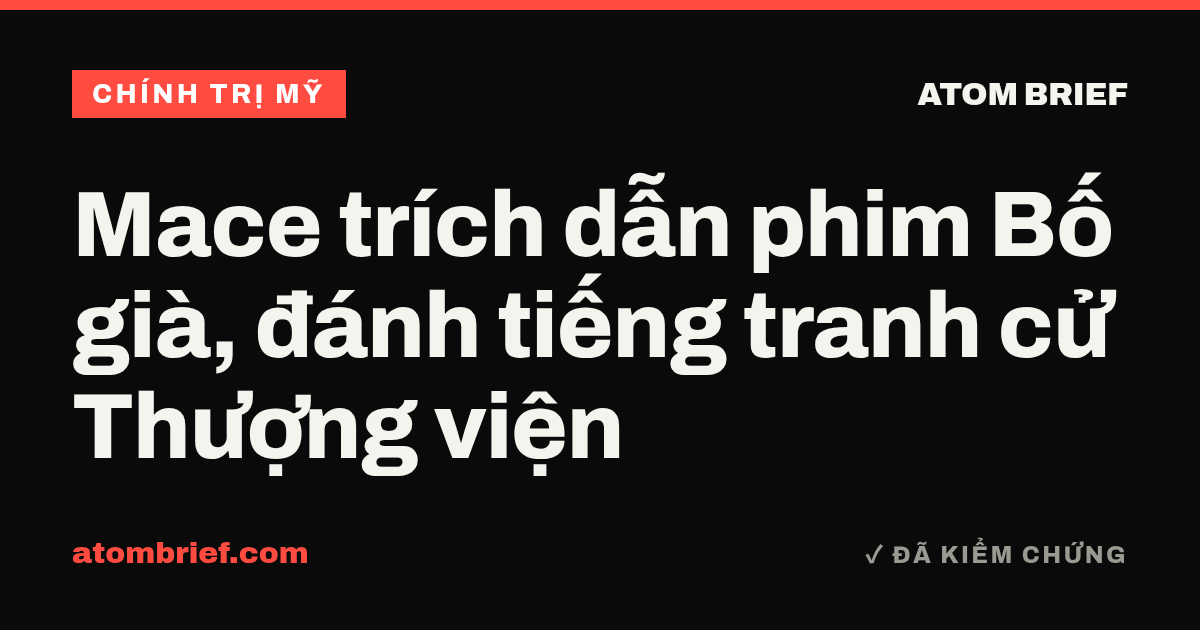 Mace trích dẫn phim Bố già, đánh tiếng tranh cử Thượng viện
