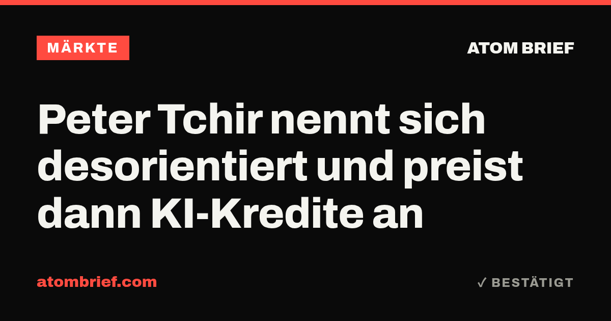 Peter Tchir nennt sich desorientiert und preist dann KI-Kredite an