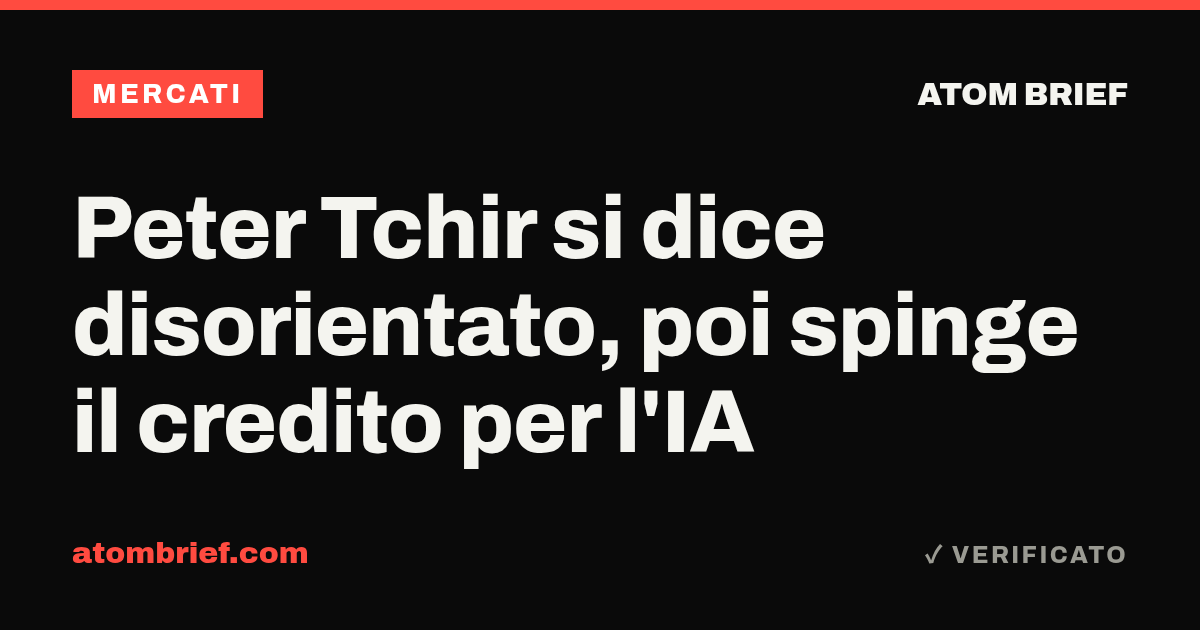 Peter Tchir si dice disorientato, poi spinge il credito per l'IA