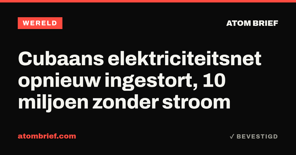 Cubaans elektriciteitsnet opnieuw ingestort, 10 miljoen zonder stroom