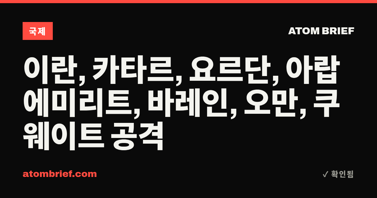 이란, 카타르, 요르단, 아랍에미리트, 바레인, 오만, 쿠웨이트 공격