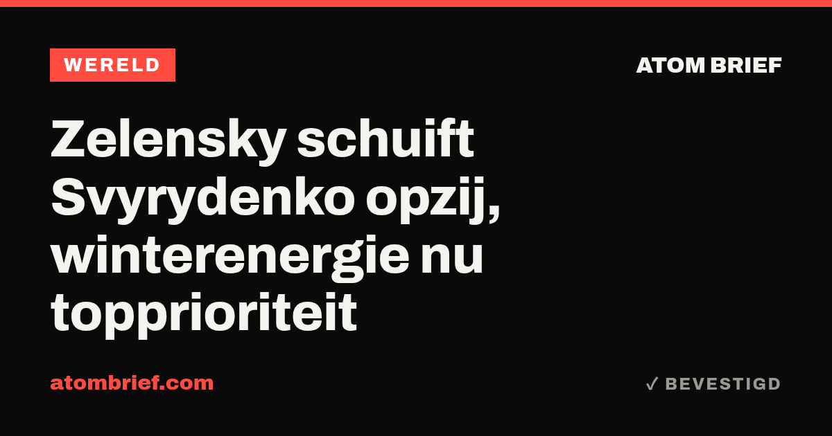 Zelensky schuift Svyrydenko opzij, winterenergie nu topprioriteit