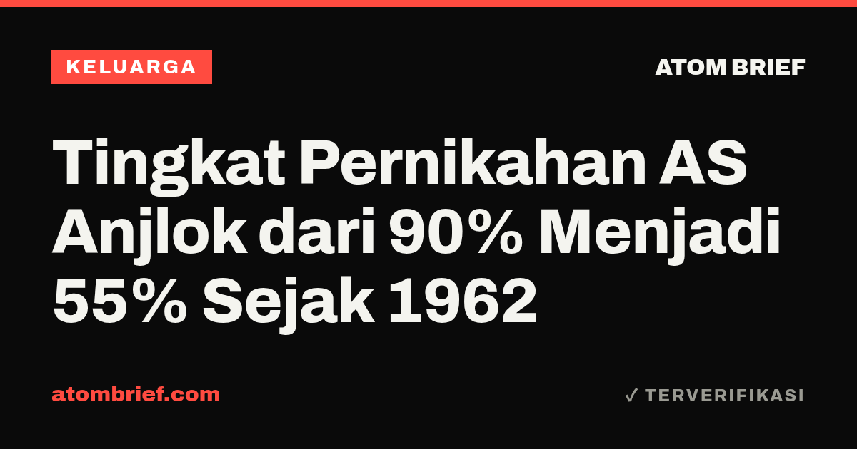 Tingkat Pernikahan AS Anjlok dari 90% Menjadi 55% Sejak 1962