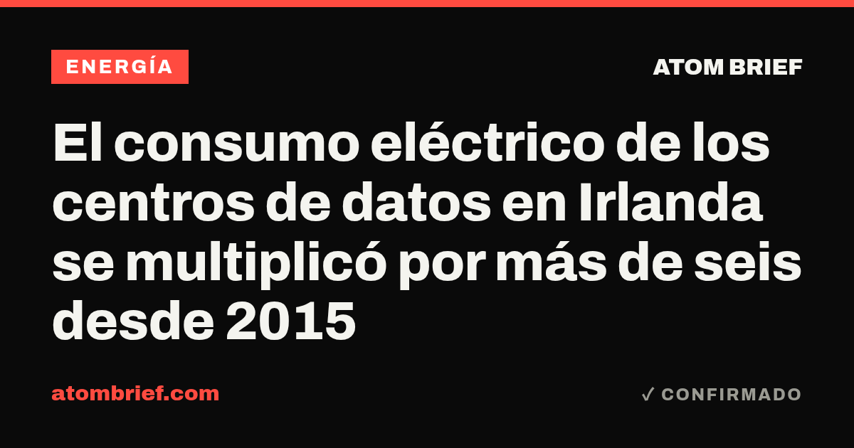 El consumo eléctrico de los centros de datos en Irlanda se multiplicó por más de seis desde 2015