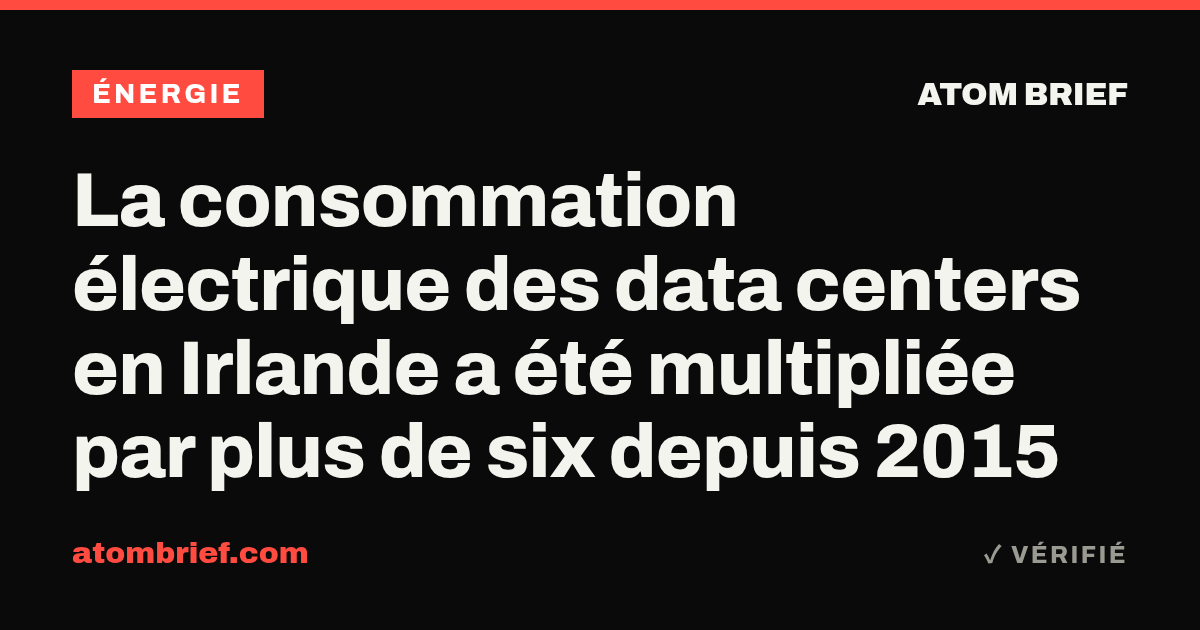 La consommation électrique des data centers en Irlande a été multipliée par plus de six depuis 2015