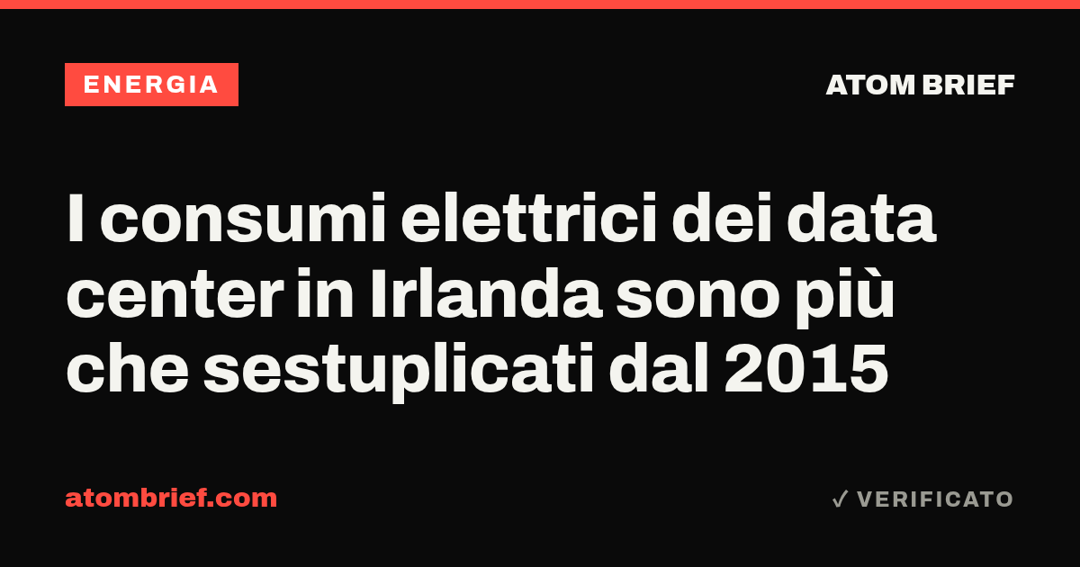 I consumi elettrici dei data center in Irlanda sono più che sestuplicati dal 2015