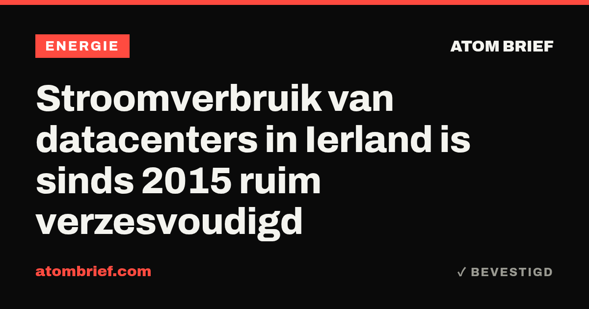 Stroomverbruik van datacenters in Ierland is sinds 2015 ruim verzesvoudigd
