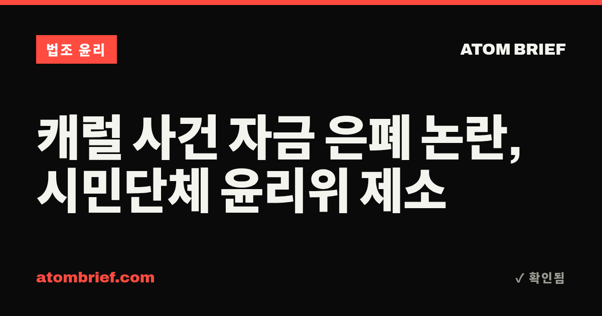 캐럴 사건 자금 은폐 논란, 시민단체 윤리위 제소