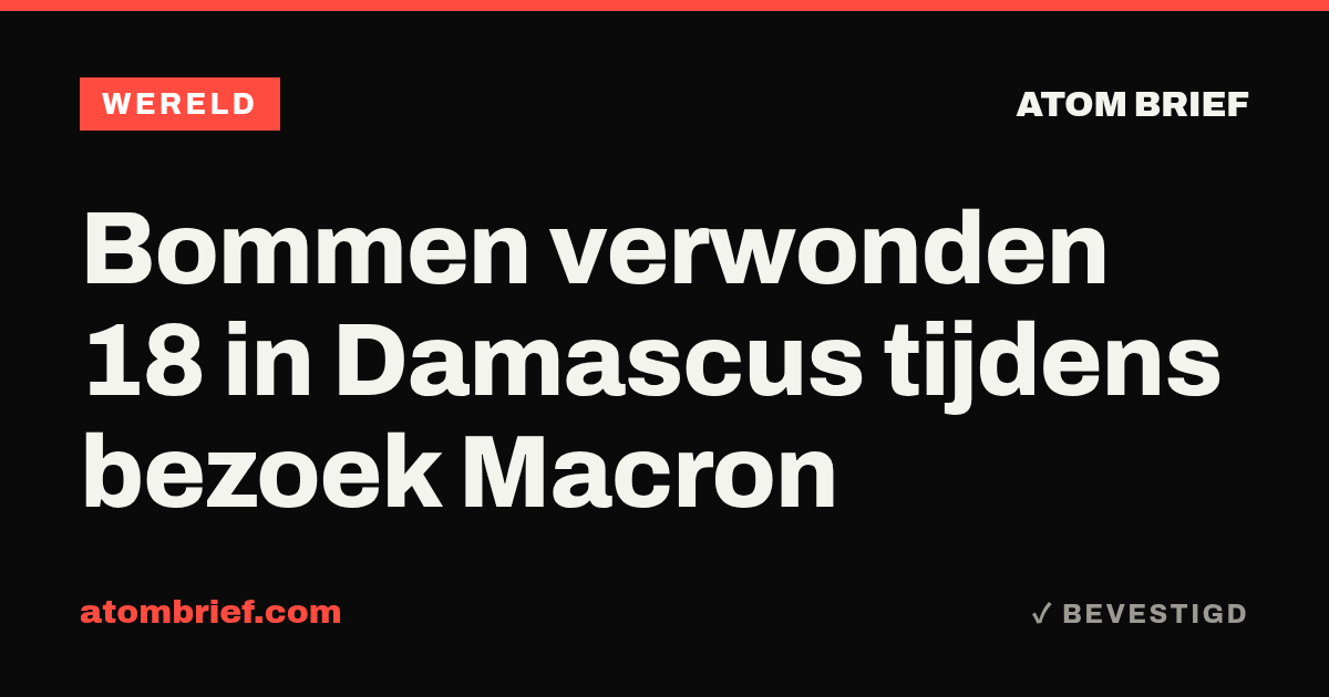 Bommen verwonden 18 in Damascus tijdens bezoek Macron