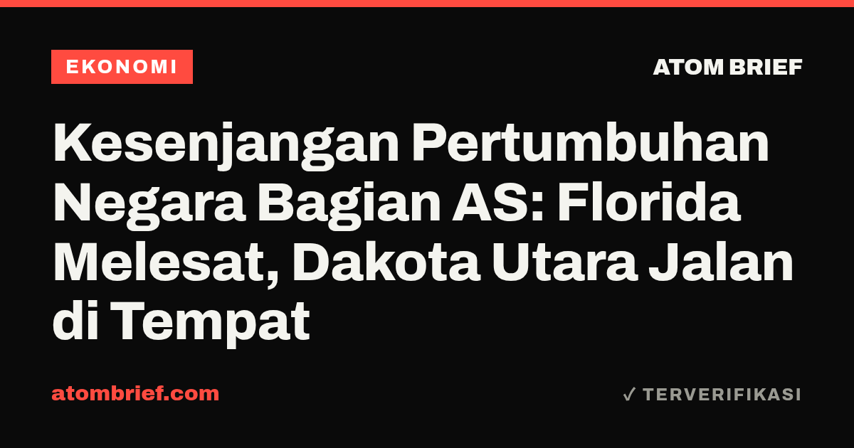 Kesenjangan Pertumbuhan Negara Bagian AS: Florida Melesat, Dakota Utara Jalan di Tempat