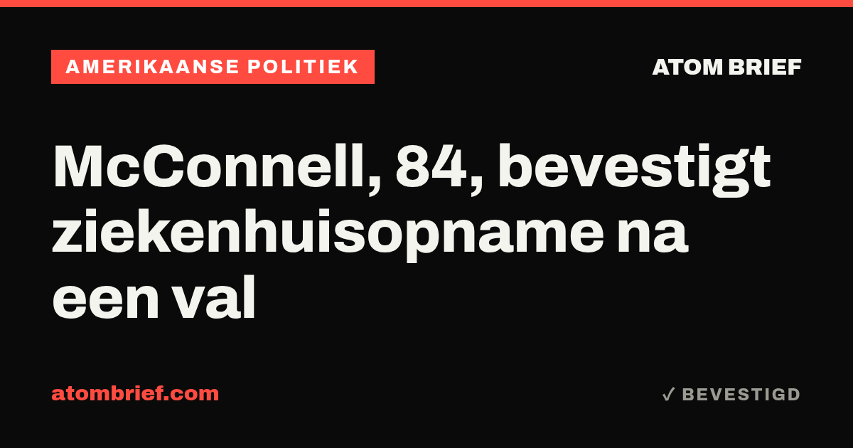 McConnell, 84, bevestigt ziekenhuisopname na een val