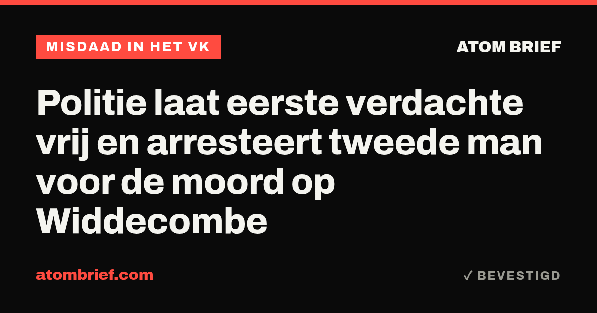 Politie laat eerste verdachte vrij en arresteert tweede man voor de moord op Widdecombe