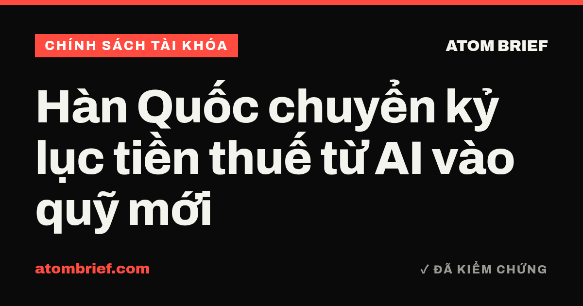 Hàn Quốc chuyển kỷ lục tiền thuế từ AI vào quỹ mới