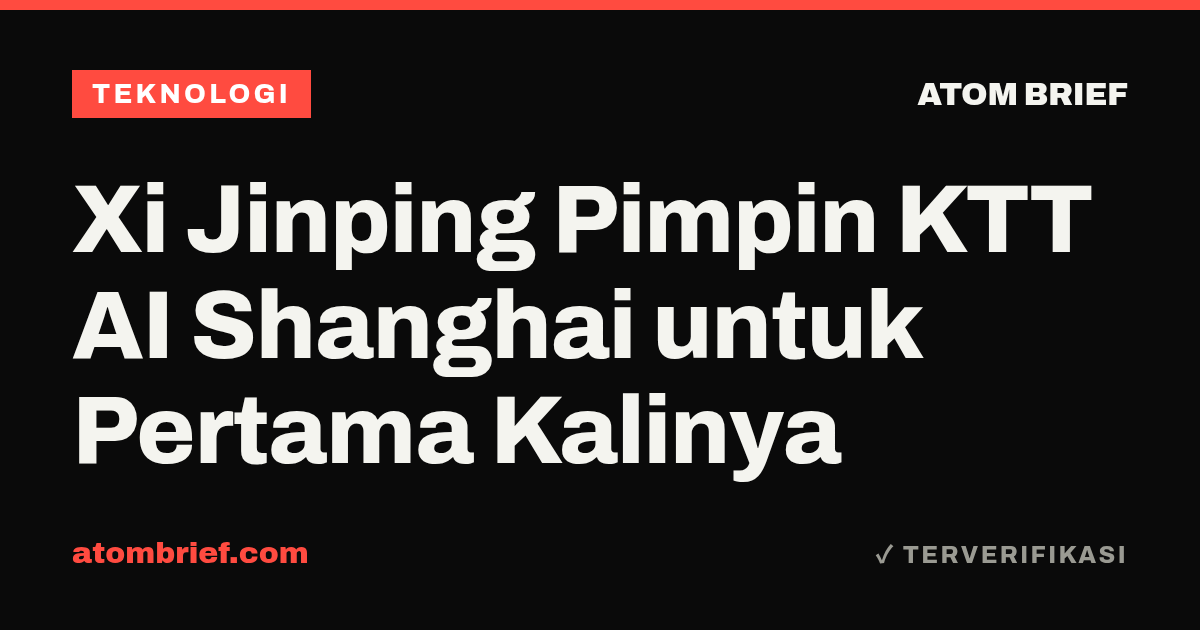 Xi Jinping Pimpin KTT AI Shanghai untuk Pertama Kalinya