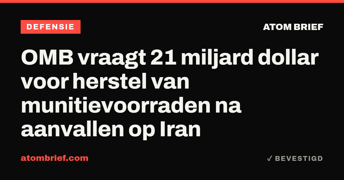 OMB vraagt 21 miljard dollar voor herstel van munitievoorraden na aanvallen op Iran