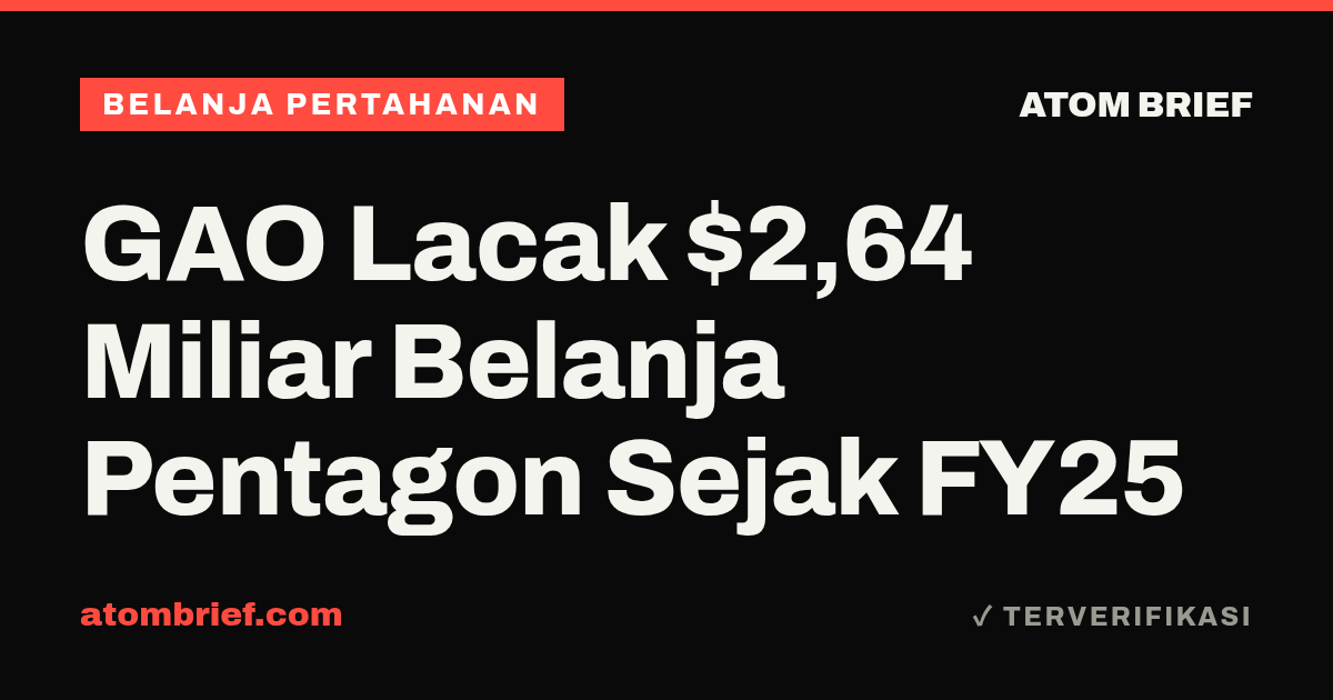 GAO Lacak $2,64 Miliar Belanja Pentagon Sejak FY25
